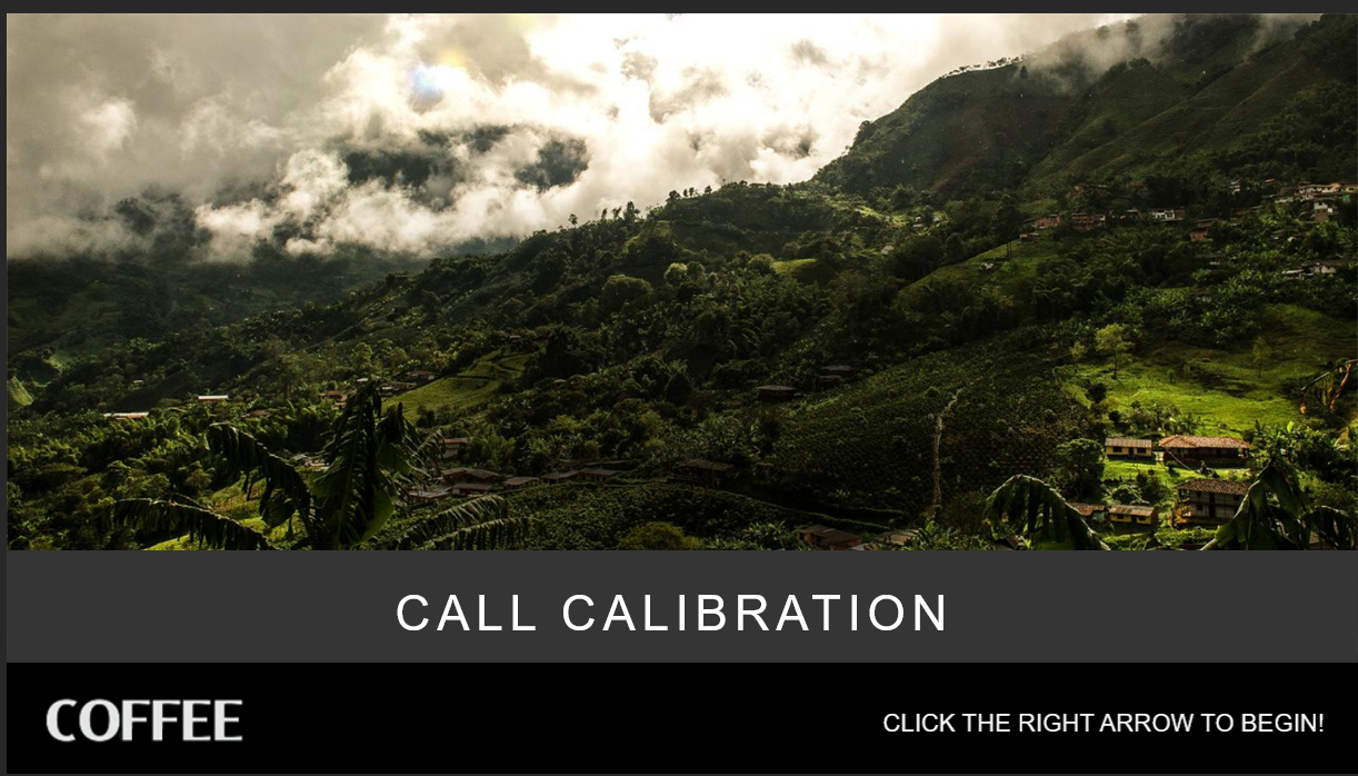 Screenshot of the Call Calibration eLearning course